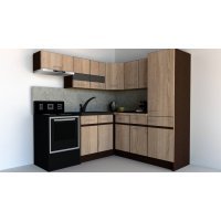 Bucatarie de Colt GENA NEW 10 DR. 190-200, Fara Corp de Cuptor, Stejar Sonoma